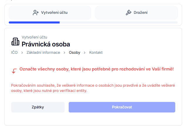 Právnická osoba kontakty