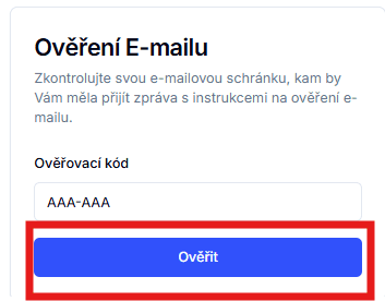 SJM ověření emailu