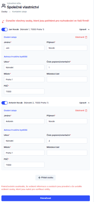 Spoluvlastnictví osoby