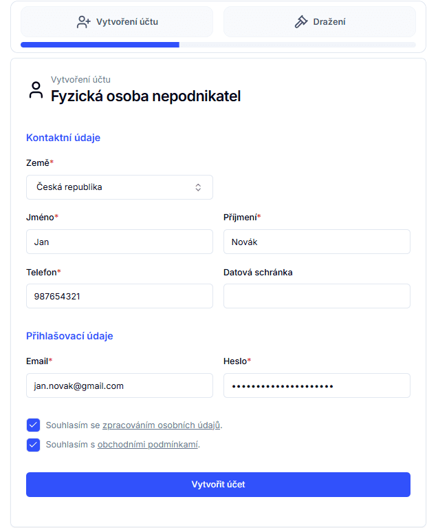 Formulář fyzická osoba